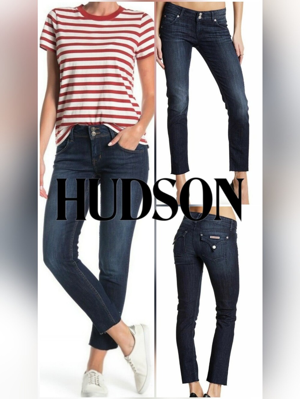 Hudson Colin Flap Pocket High-Rise Skinny Jeans in Dark Indigo